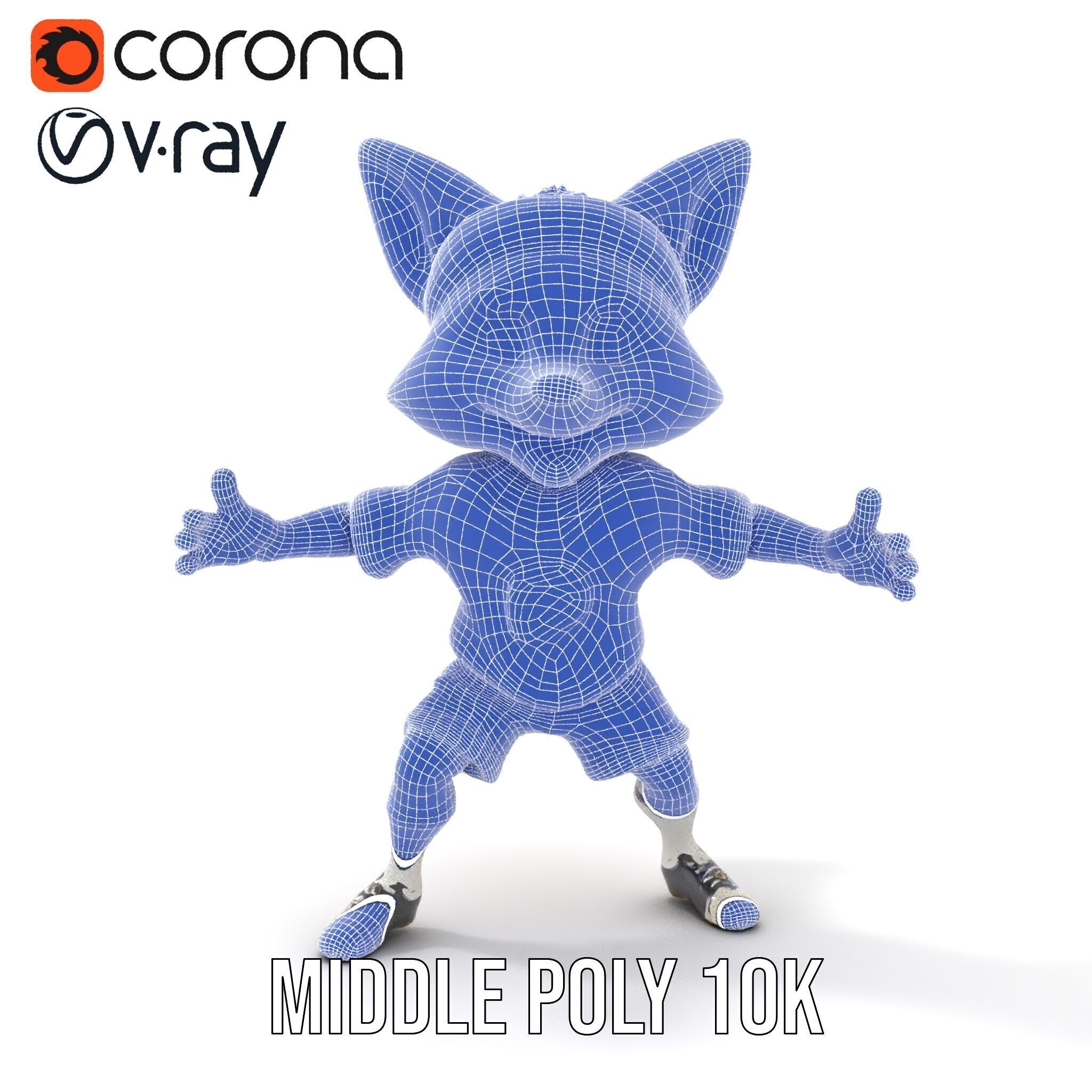 Energetic Fox Athlete D Model  Rigged and Animated Low-poly 3D model_32