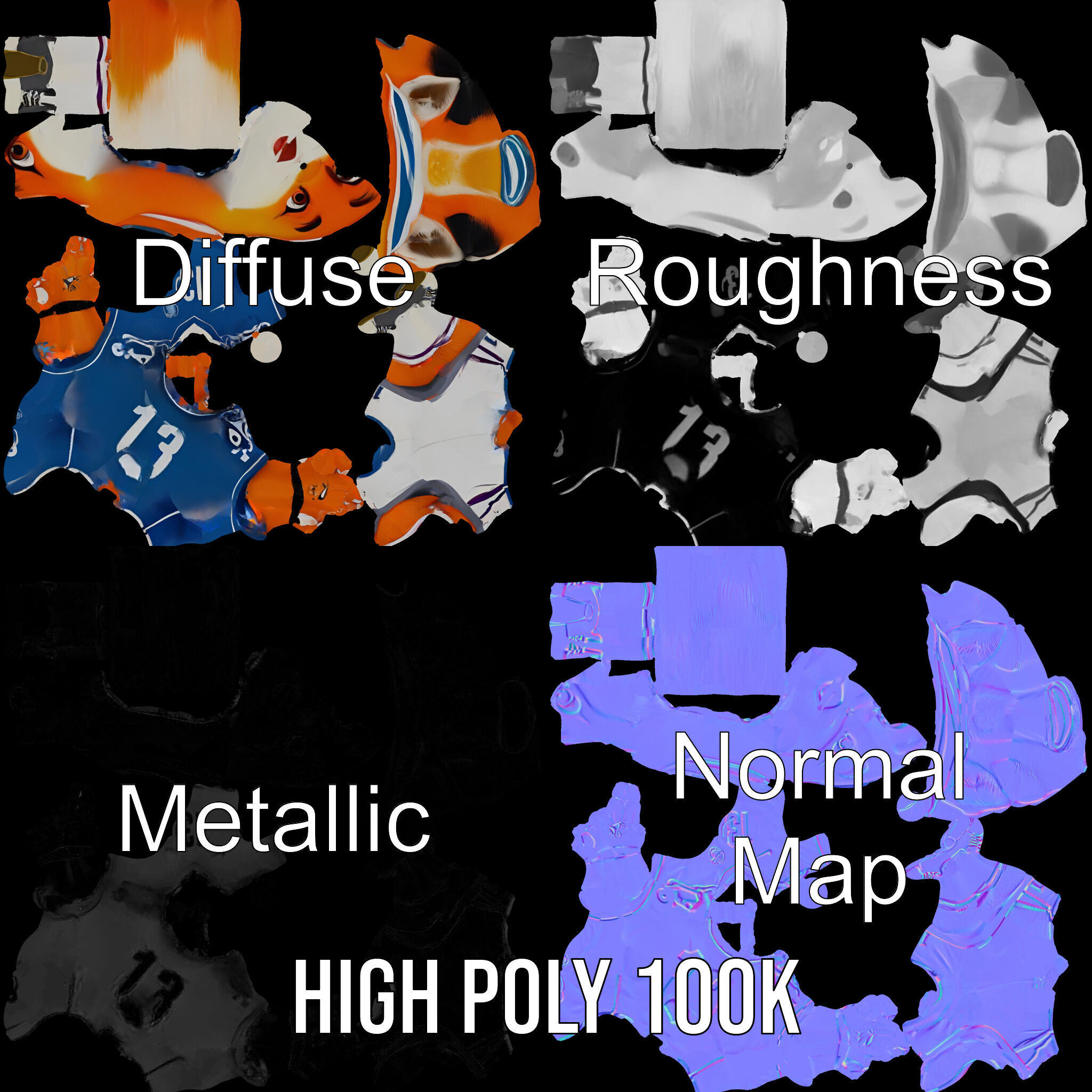 Energetic Fox Athlete D Model  Rigged and Animated Low-poly 3D model_3