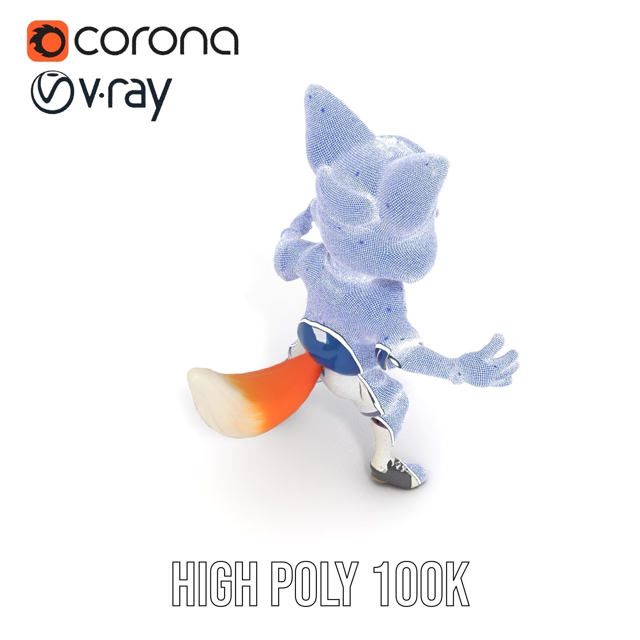 Energetic Fox Athlete D Model  Rigged and Animated Low-poly 3D model_25