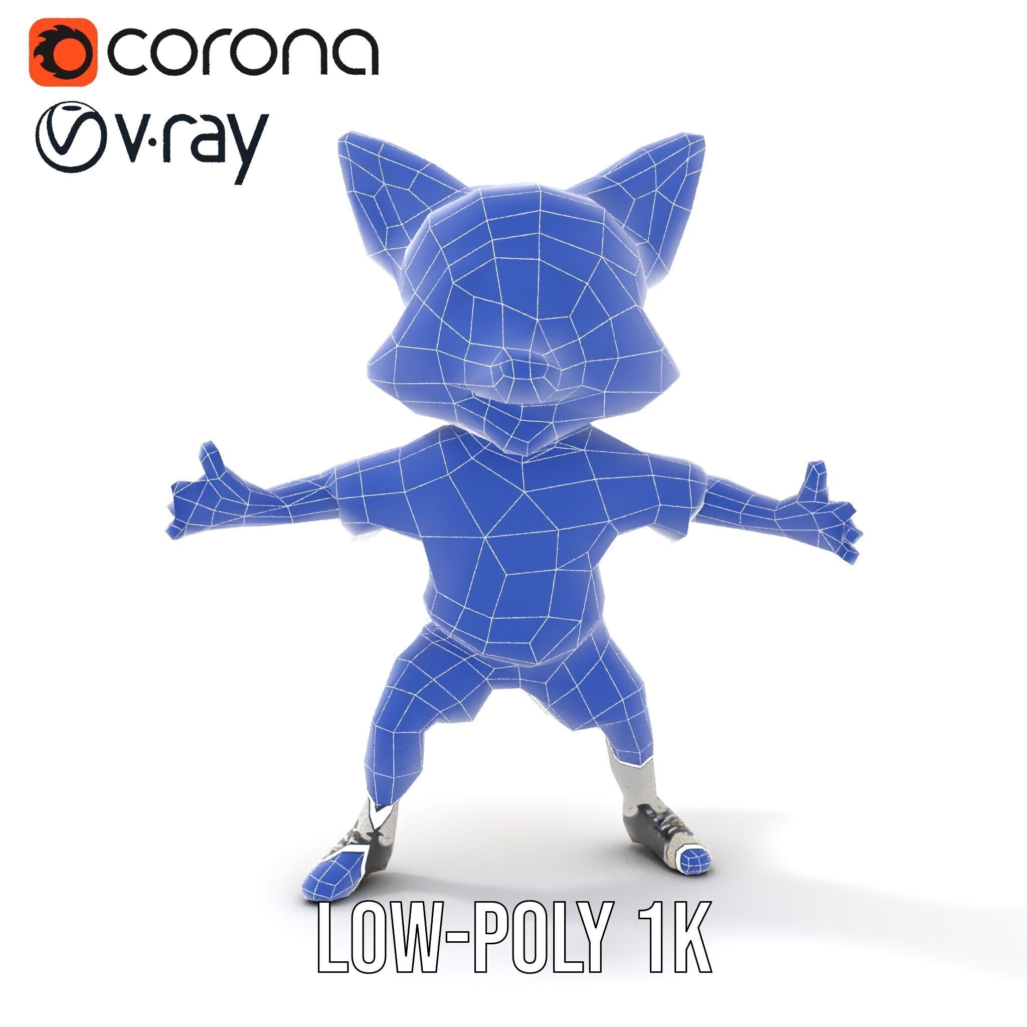 Energetic Fox Athlete D Model  Rigged and Animated Low-poly 3D model_27