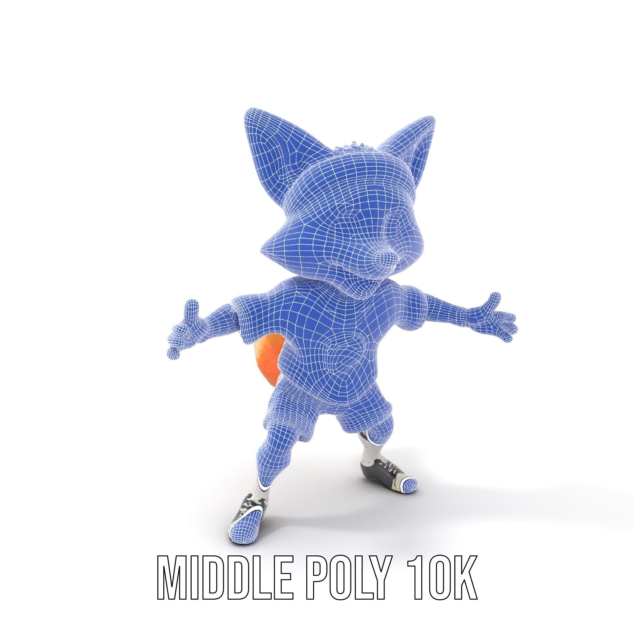 Energetic Fox Athlete D Model  Rigged and Animated Low-poly 3D model_20