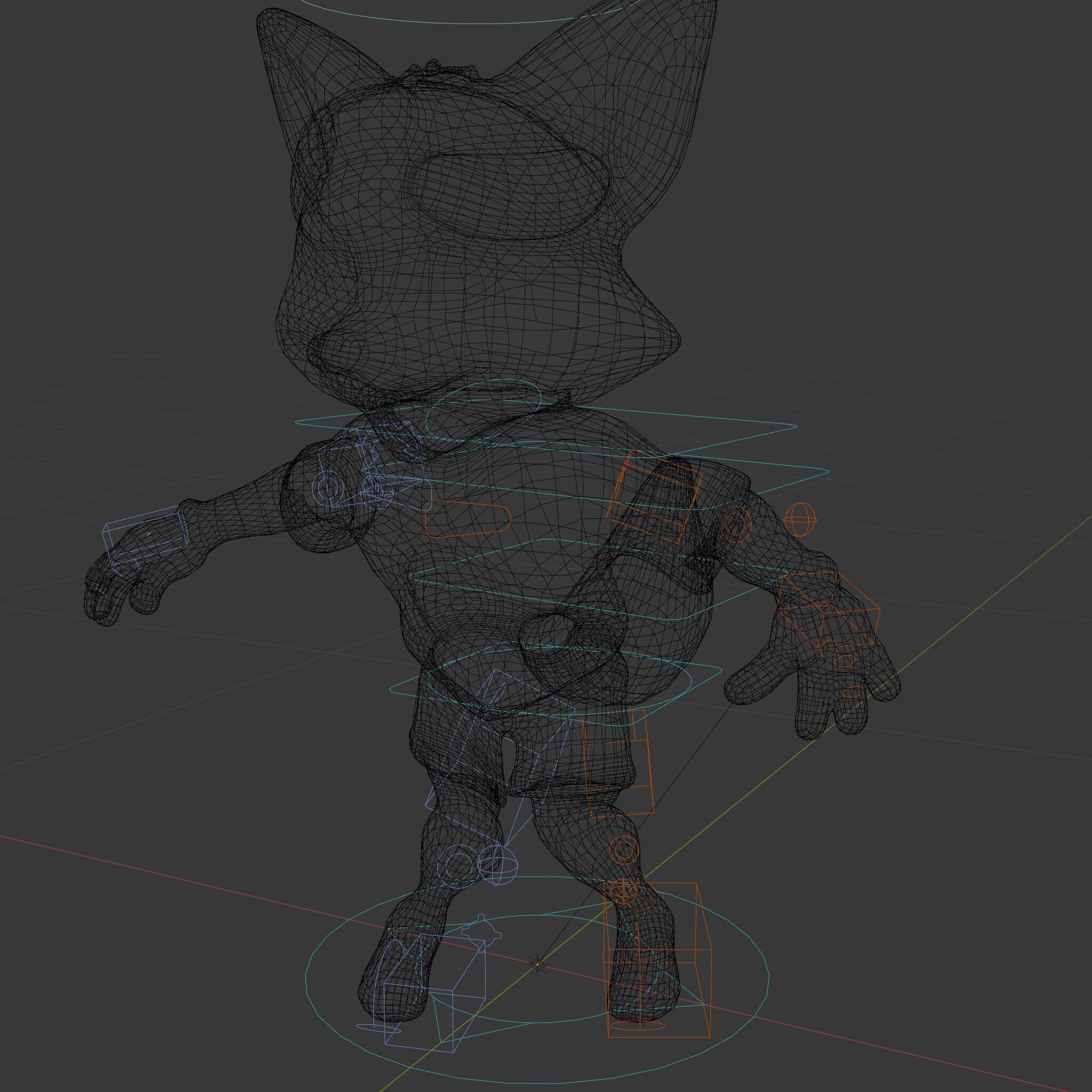 Energetic Fox Athlete D Model  Rigged and Animated Low-poly 3D model_6