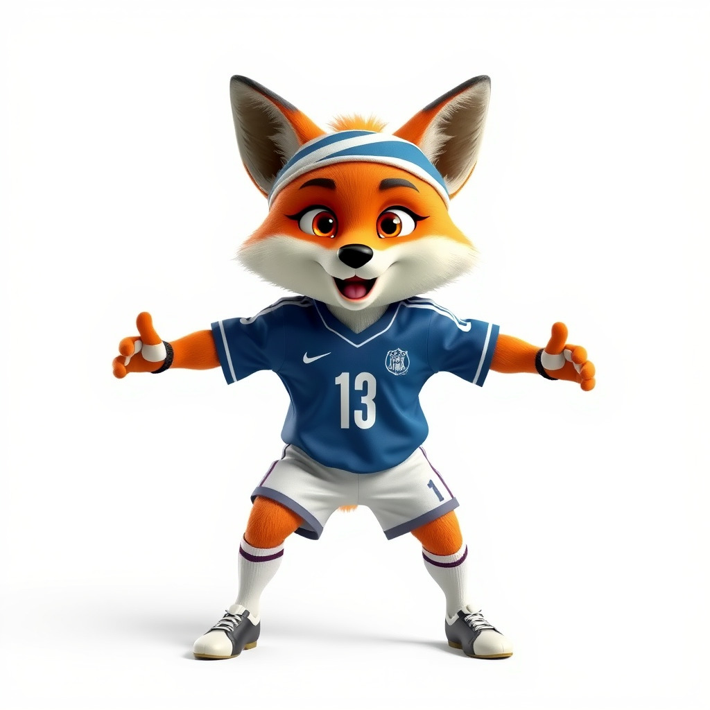 Energetic Fox Athlete D Model  Rigged and Animated Low-poly 3D model_2