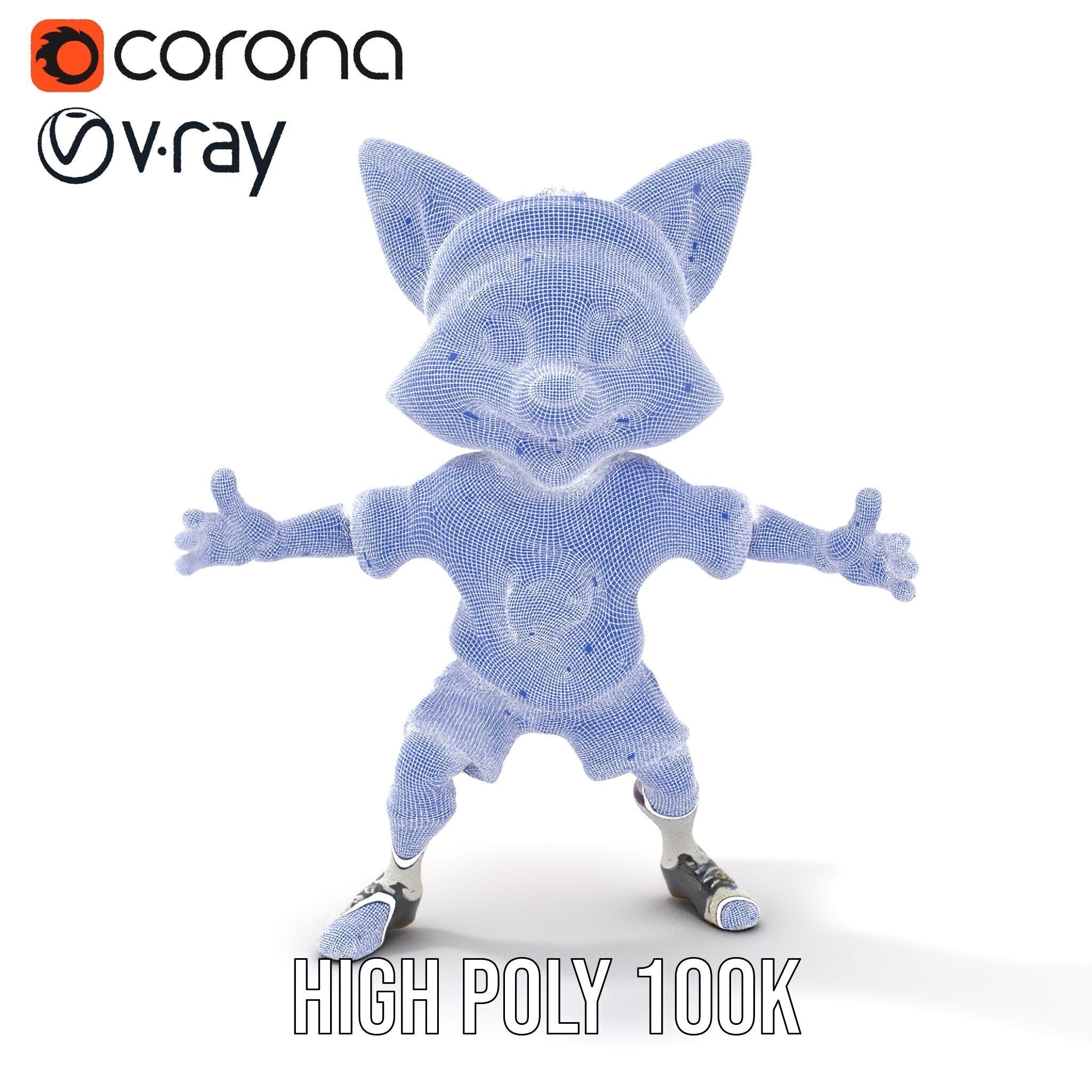 Energetic Fox Athlete D Model  Rigged and Animated Low-poly 3D model_31