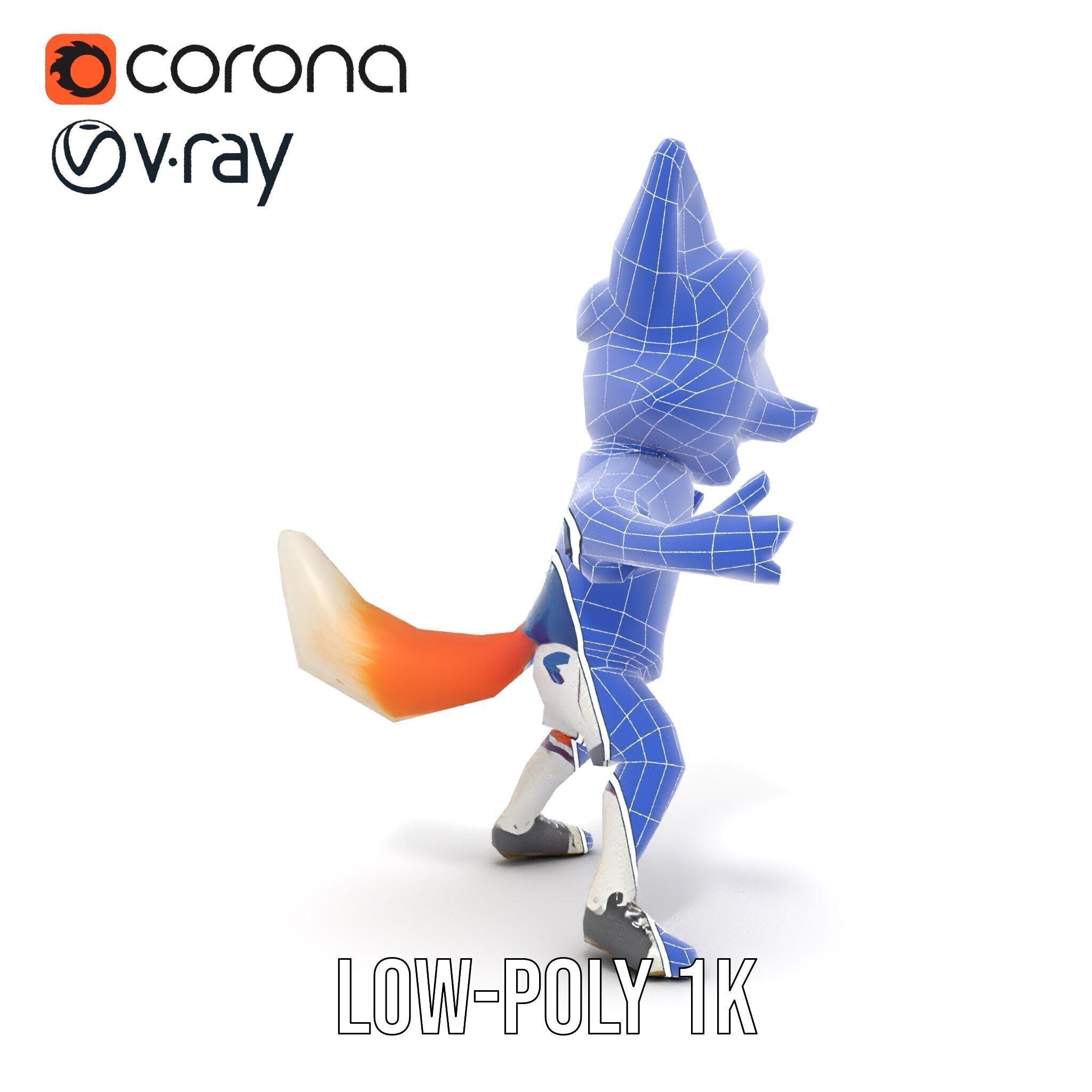 Energetic Fox Athlete D Model  Rigged and Animated Low-poly 3D model_30