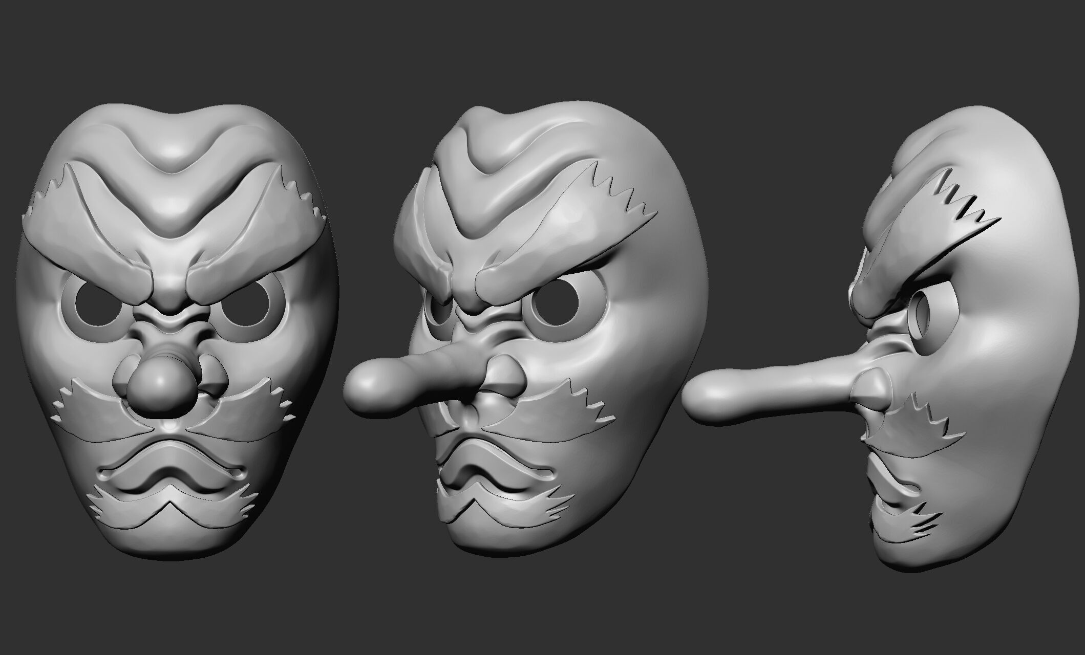 Urokodaki Mask Demon Slayer 3D print model_3