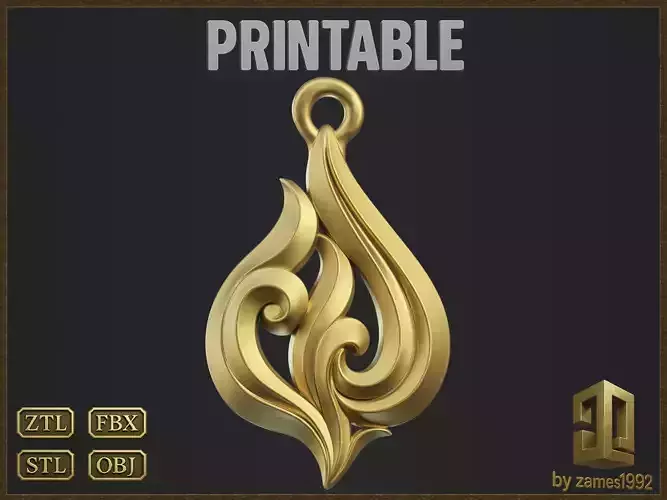 Elegant Fire Flame Pendant