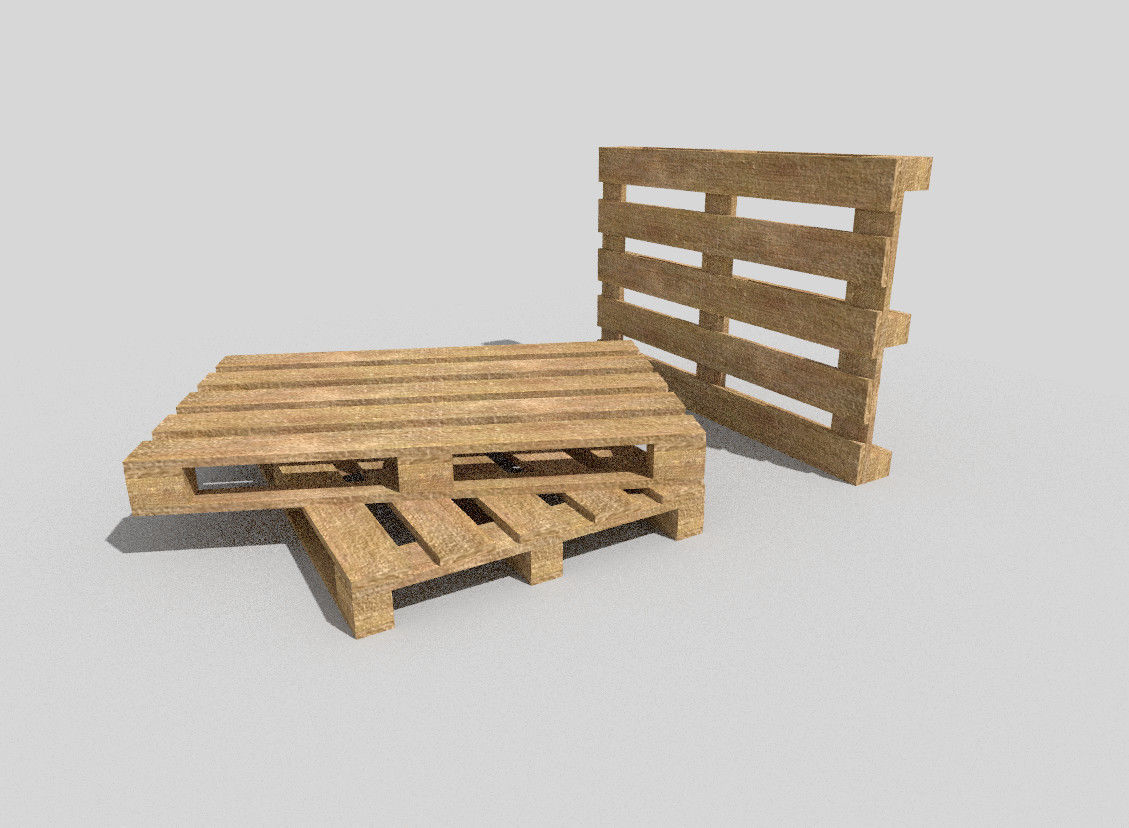Wooden Pallet Low-poly 3D model_4