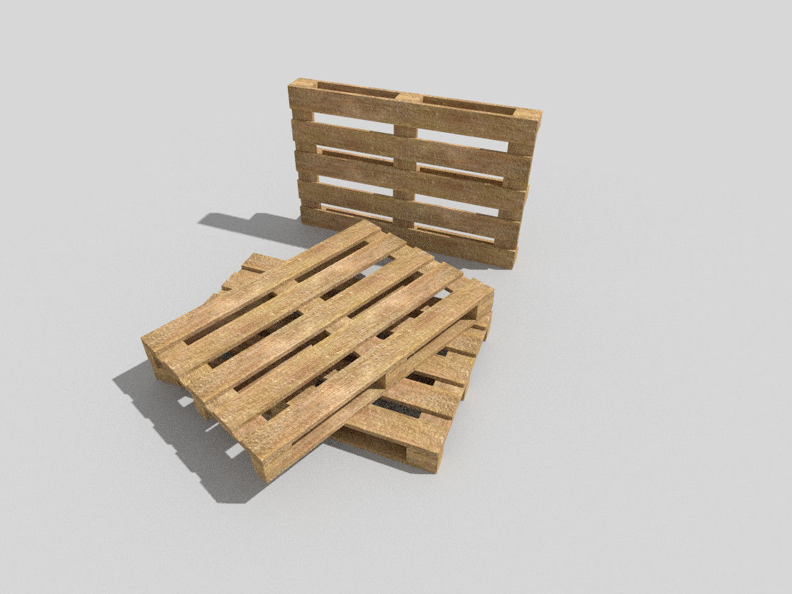 Wooden Pallet Low-poly 3D model_1