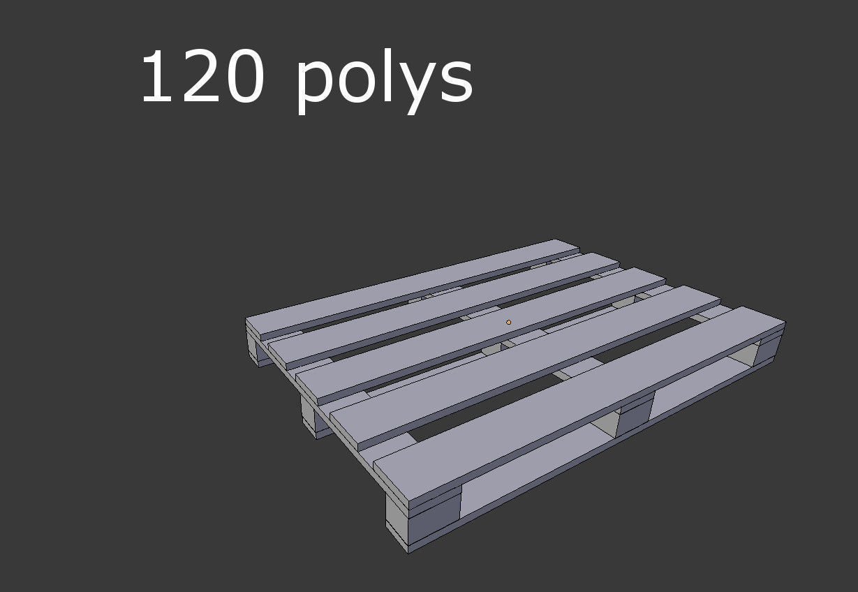 Wooden Pallet Low-poly 3D model_2