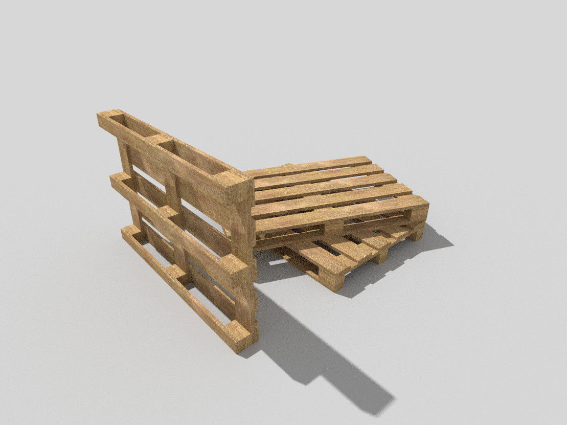 Wooden Pallet Low-poly 3D model_3