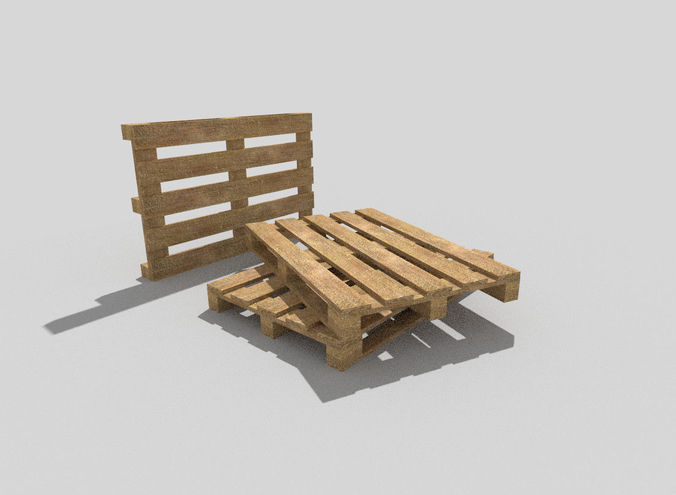 Wooden Pallet Low-poly 3D model