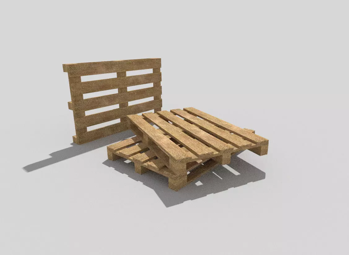 Wooden Pallet Low-poly 3D model_0