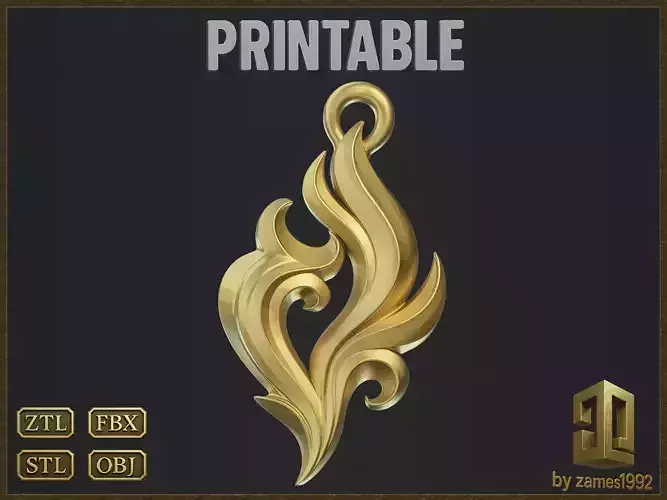 Golden Fire Decorative Pendant