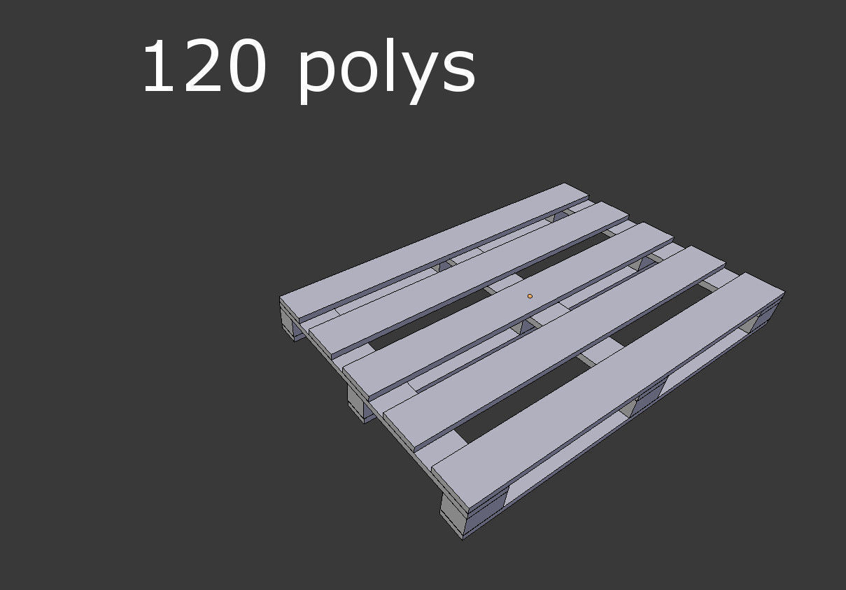 Wooden Pallet Low-poly 3D model_1