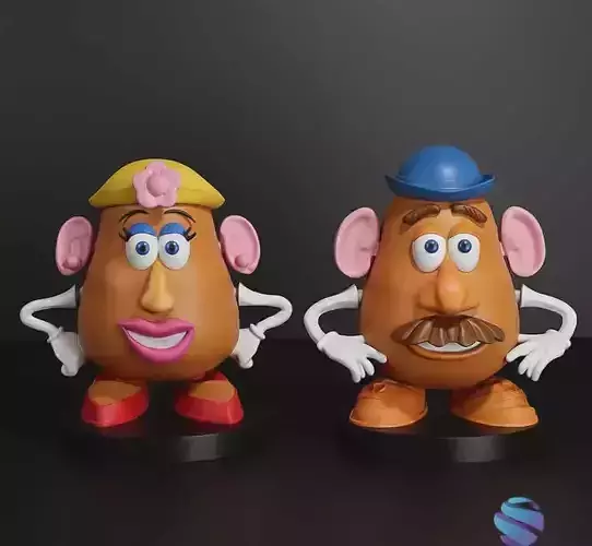 Mrs and Mr Potato - Toy Story Inspired 3D Models