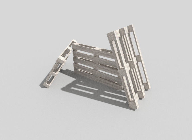 Wooden Pallet Low-poly 3D model