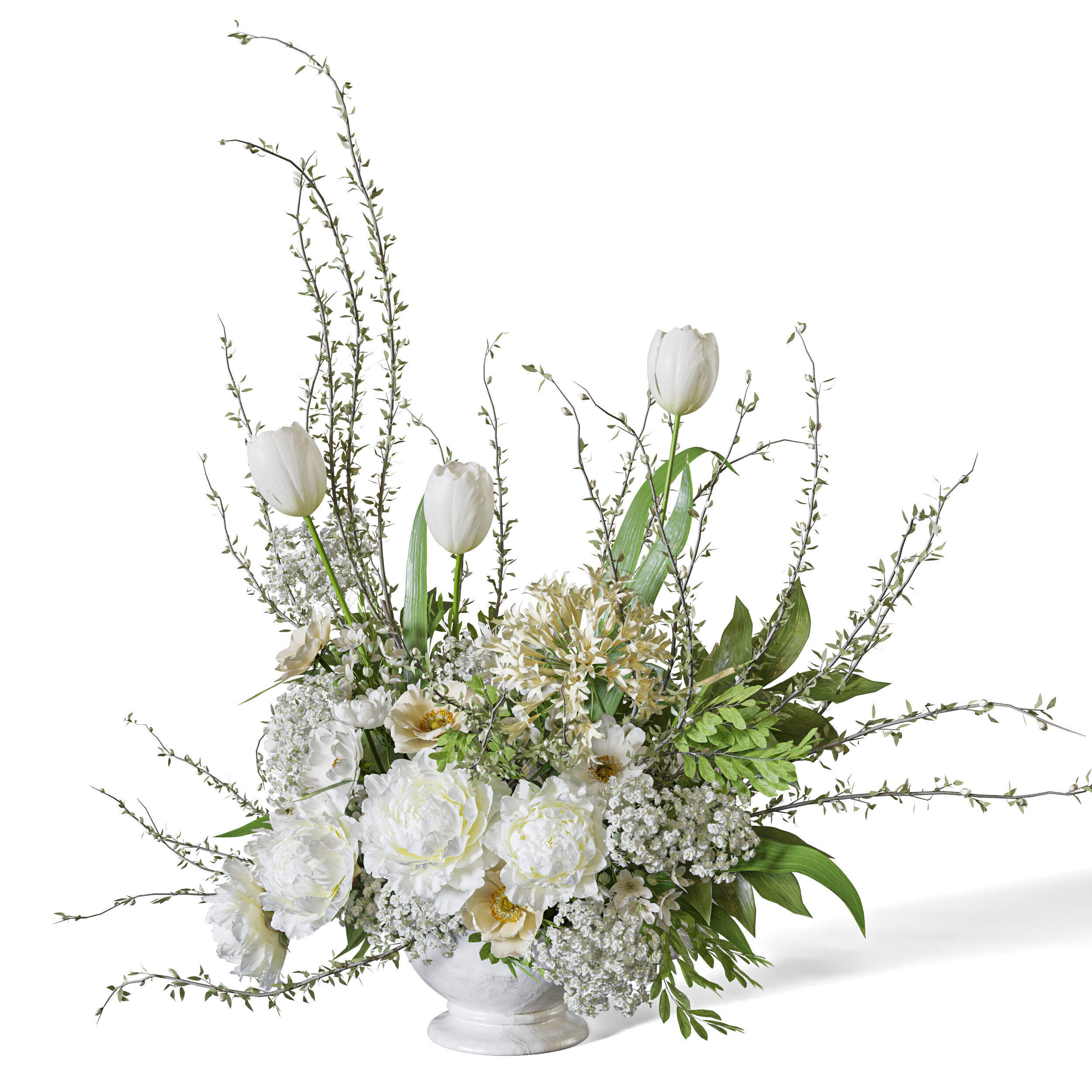 Flower Set 112 Free flow Florals 3D model_4