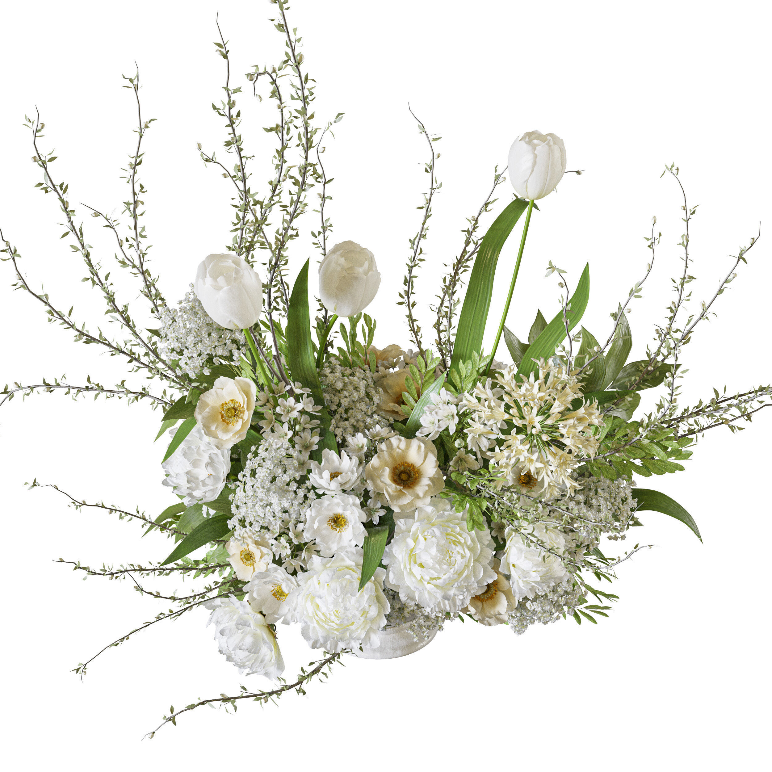 Flower Set 112 Free flow Florals 3D model_1