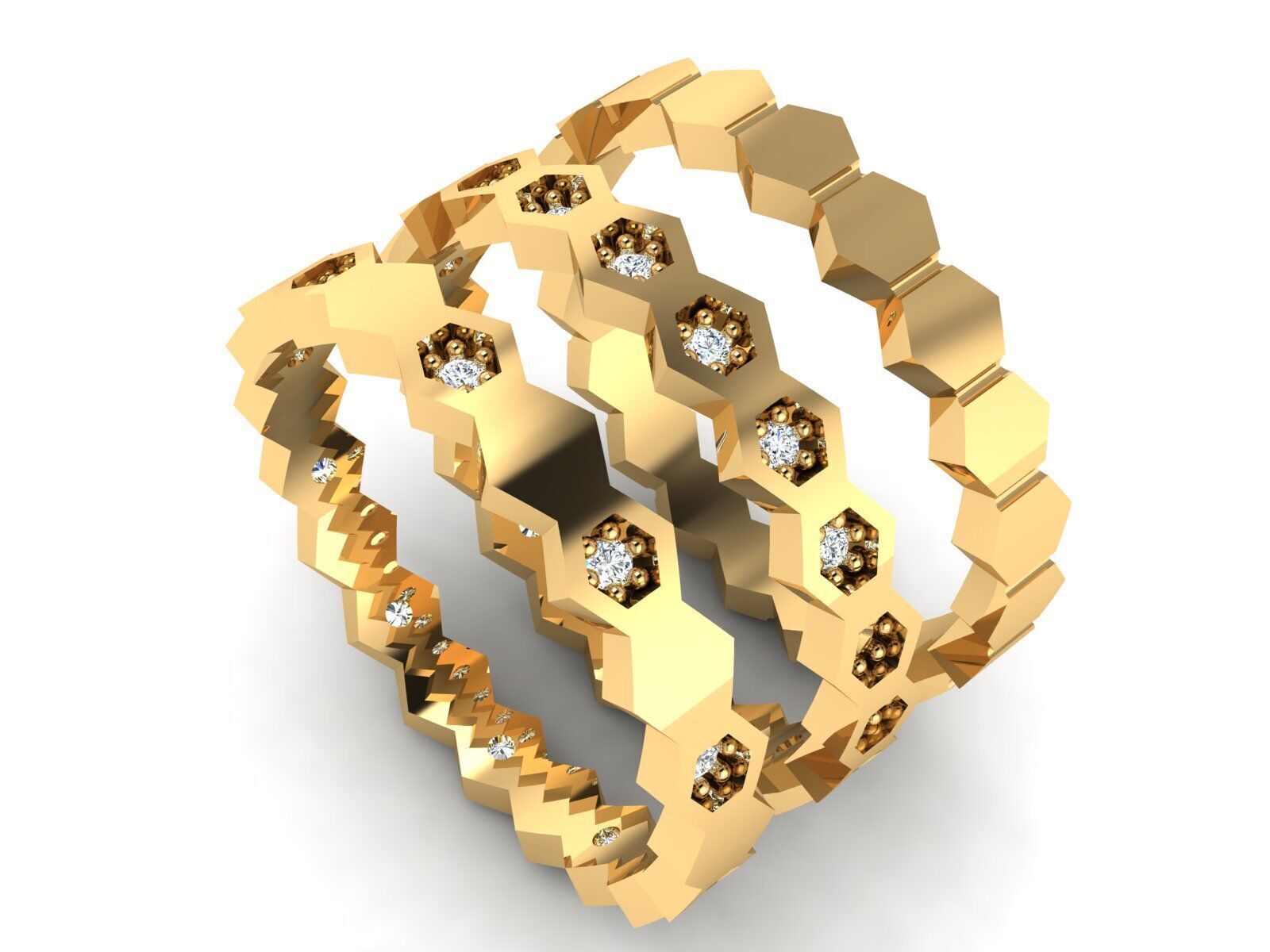 Minimal Rail Ring Collection 3D print model_8