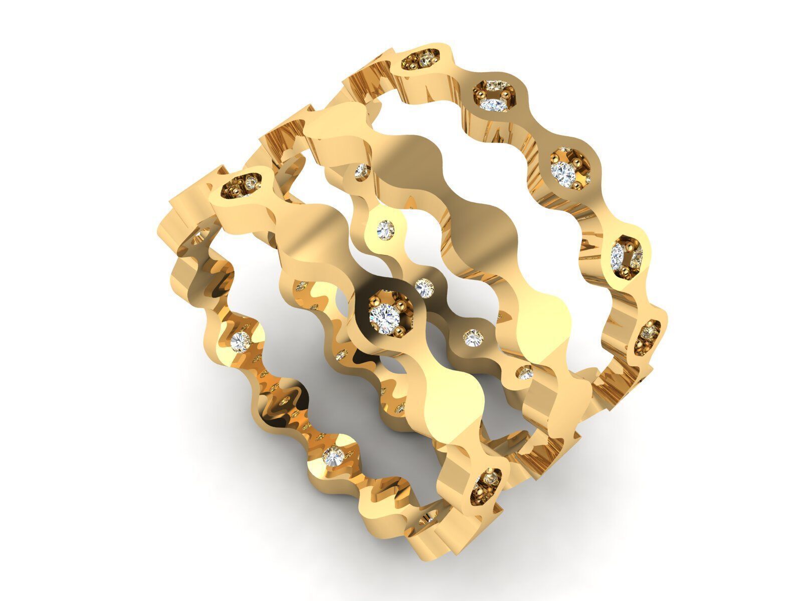 Minimal Rail Ring Collection 3D print model_9