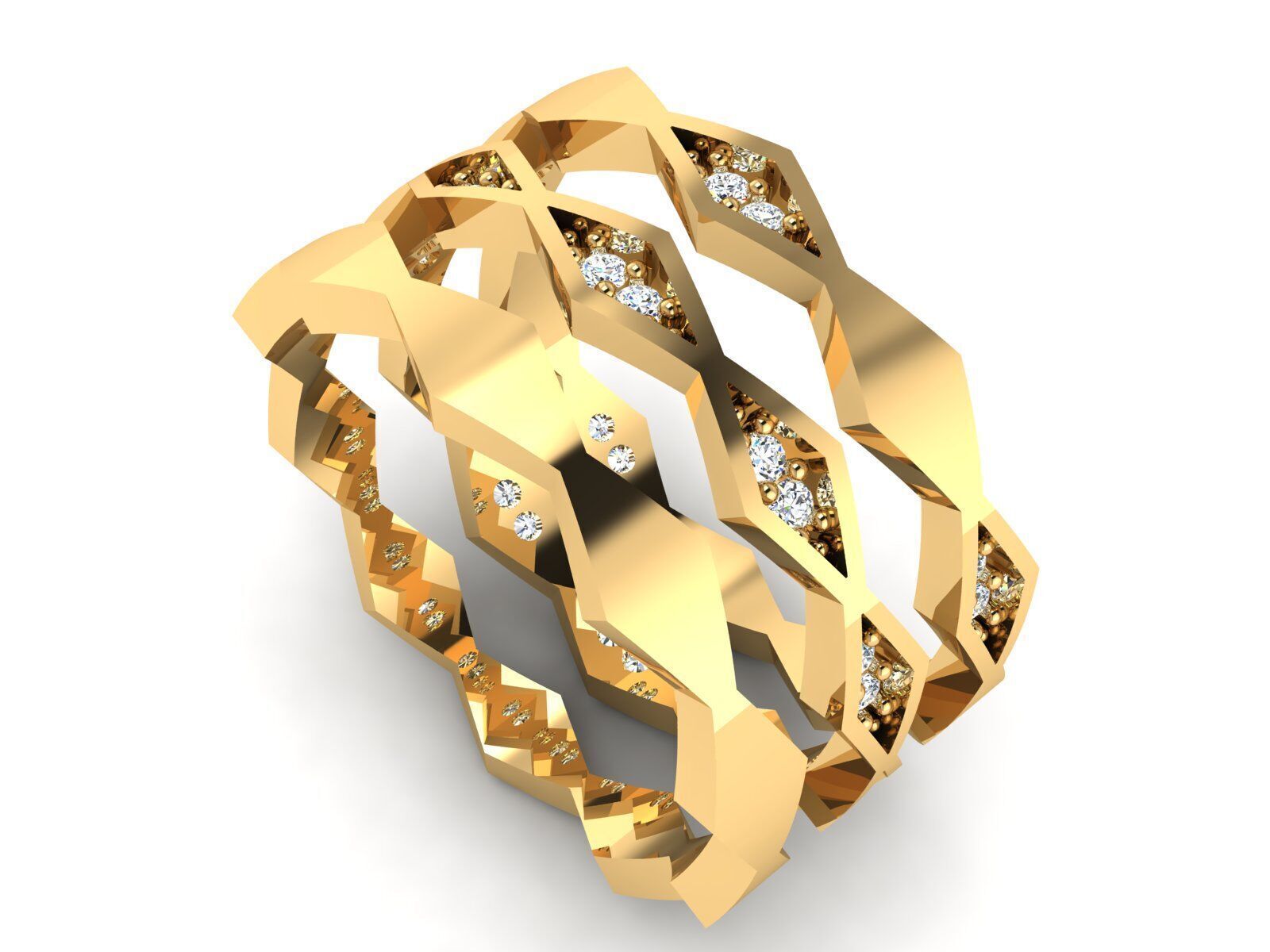 Minimal Rail Ring Collection 3D print model_10