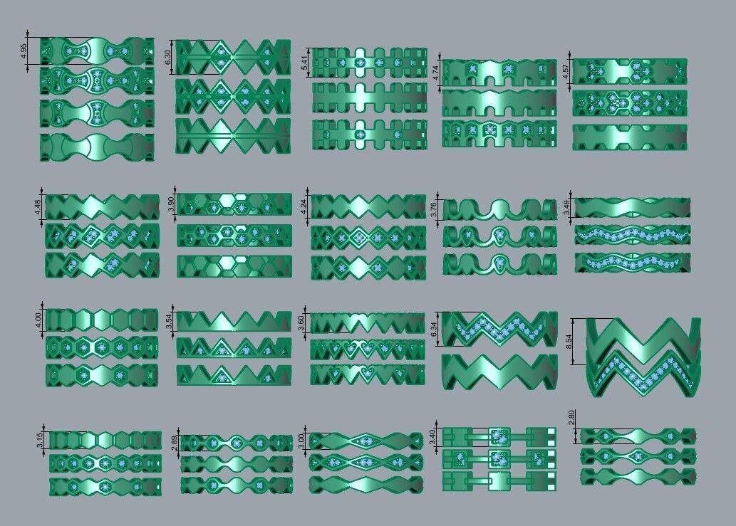 Minimal Rail Ring Collection 3D print model_21