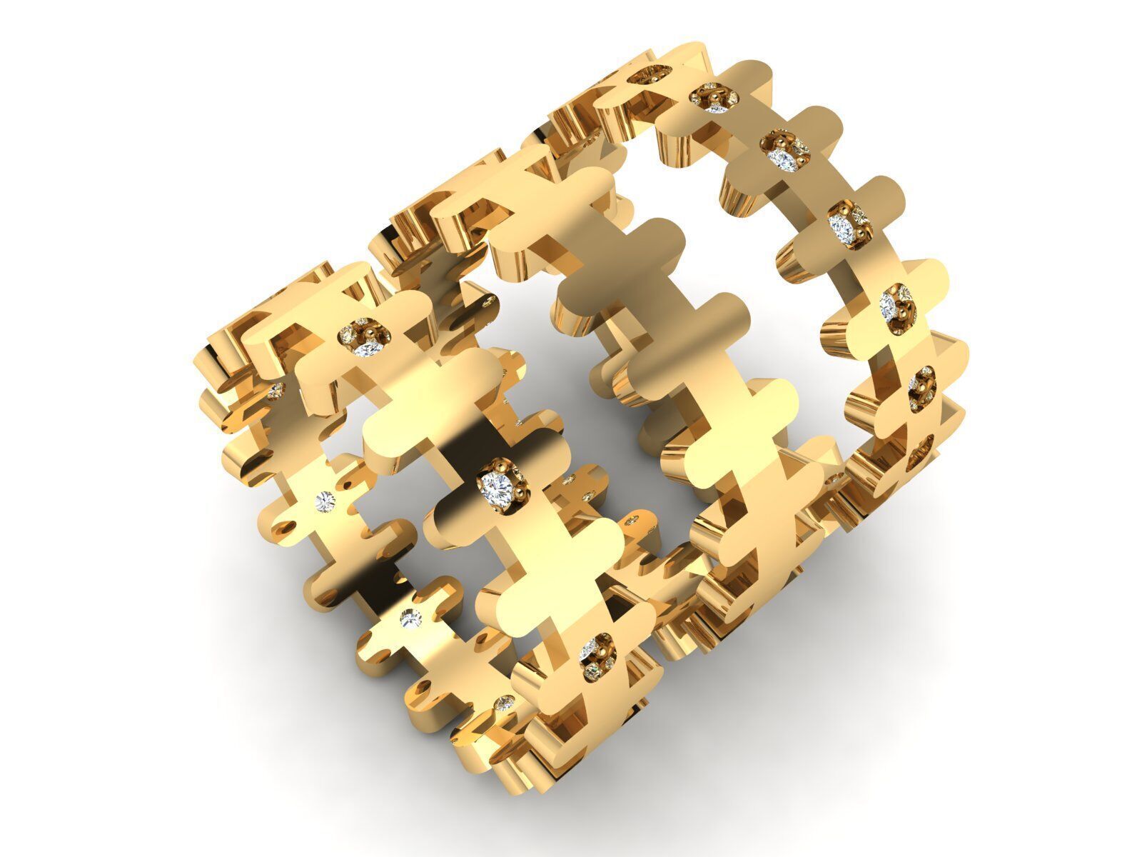 Minimal Rail Ring Collection 3D print model_15