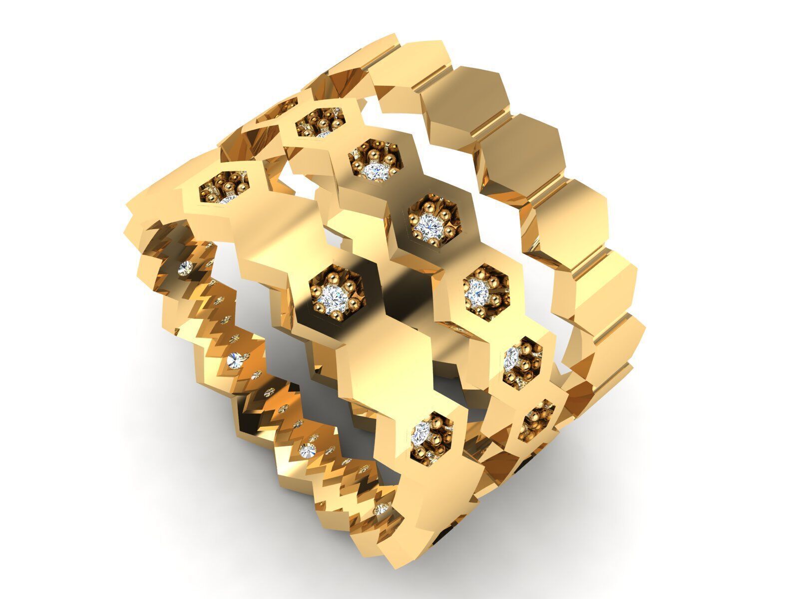 Minimal Rail Ring Collection 3D print model_3