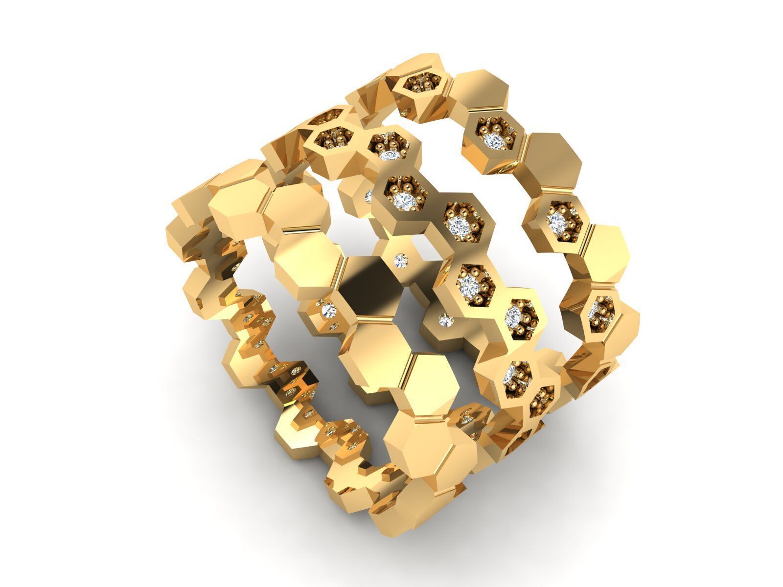 Minimal Rail Ring Collection 3D print model_19