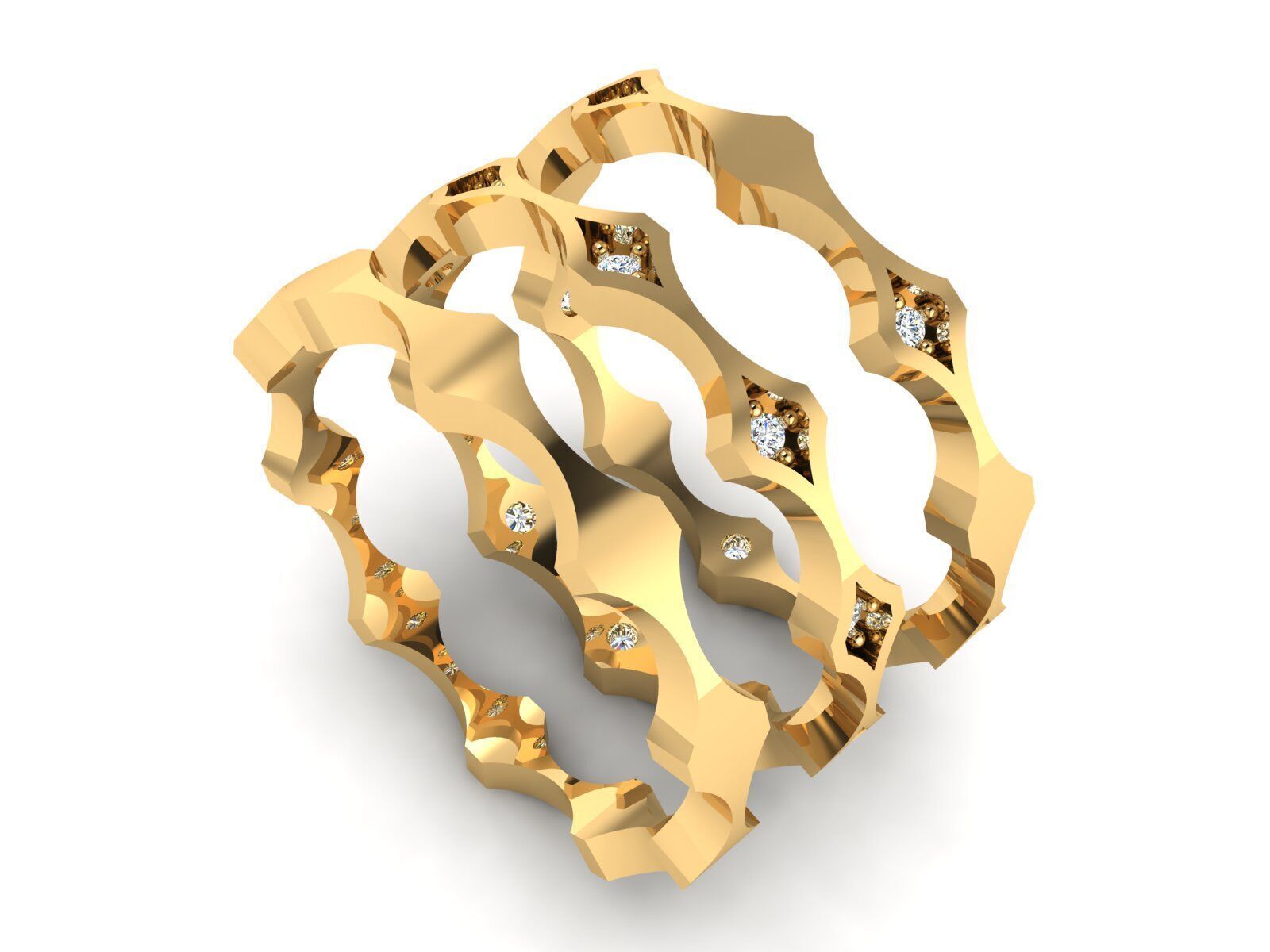 Minimal Rail Ring Collection 3D print model_13
