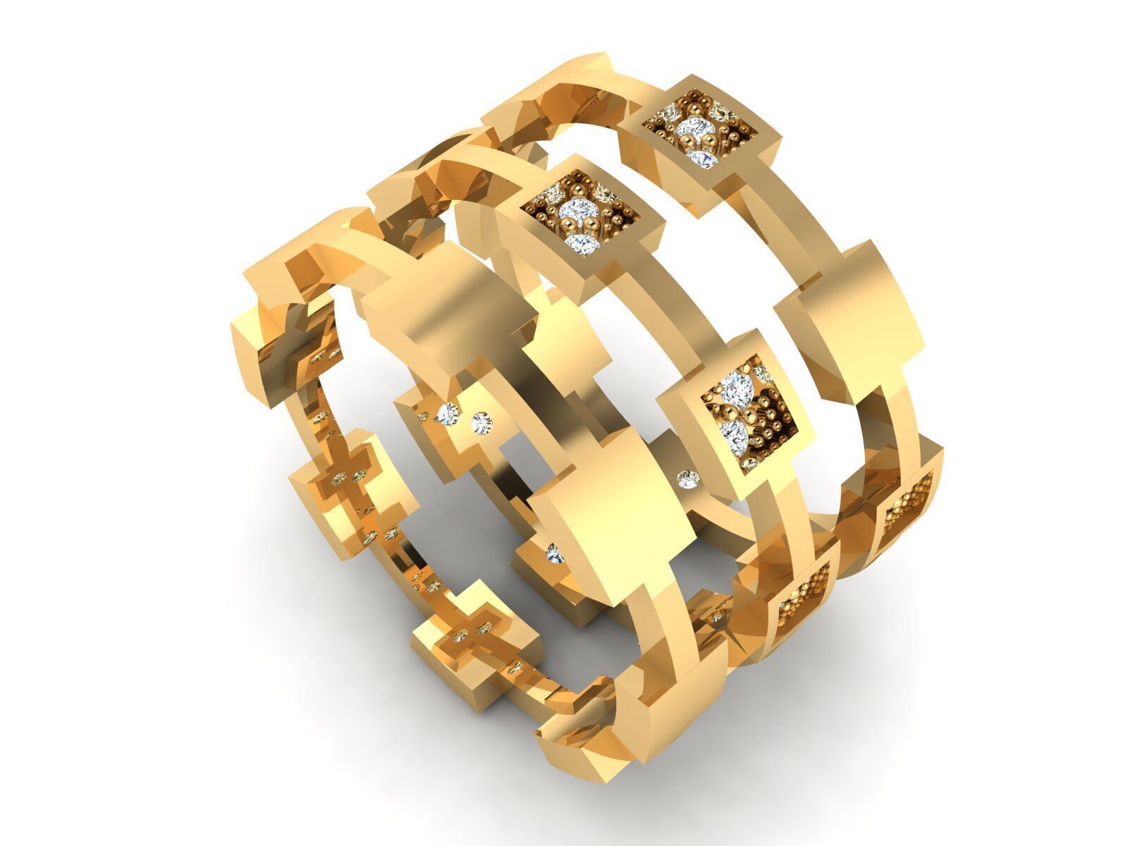 Minimal Rail Ring Collection 3D print model_12