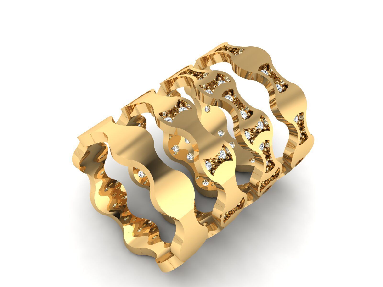 Minimal Rail Ring Collection 3D print model_11