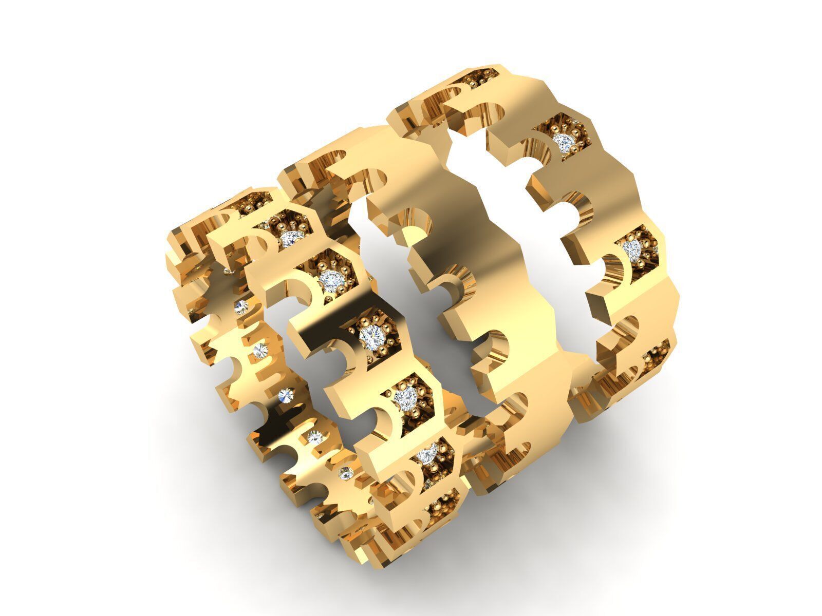 Minimal Rail Ring Collection 3D print model_16