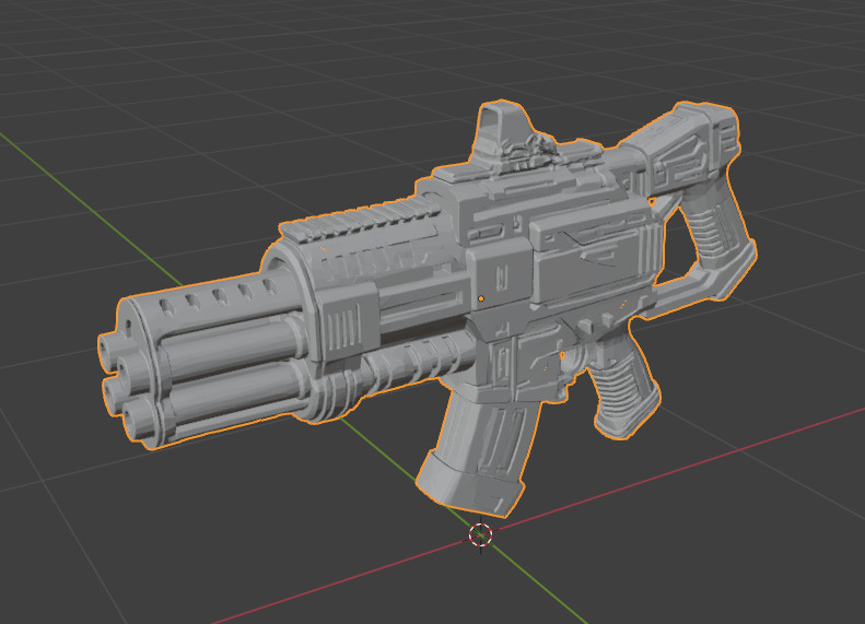 Combat gun 3D model_1
