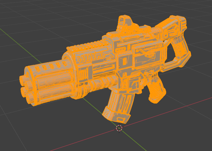 Combat gun 3D model_2
