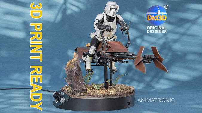 SpeederBike Return of the JEDI Did3D Animatronic 1-8 Scale 500mm 3D print model