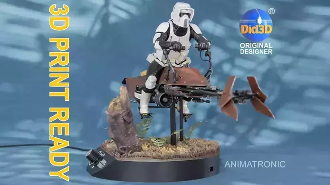 SpeederBike Return of the JEDI Did3D Animatronic 1-8 Scale 500mm 3D print model