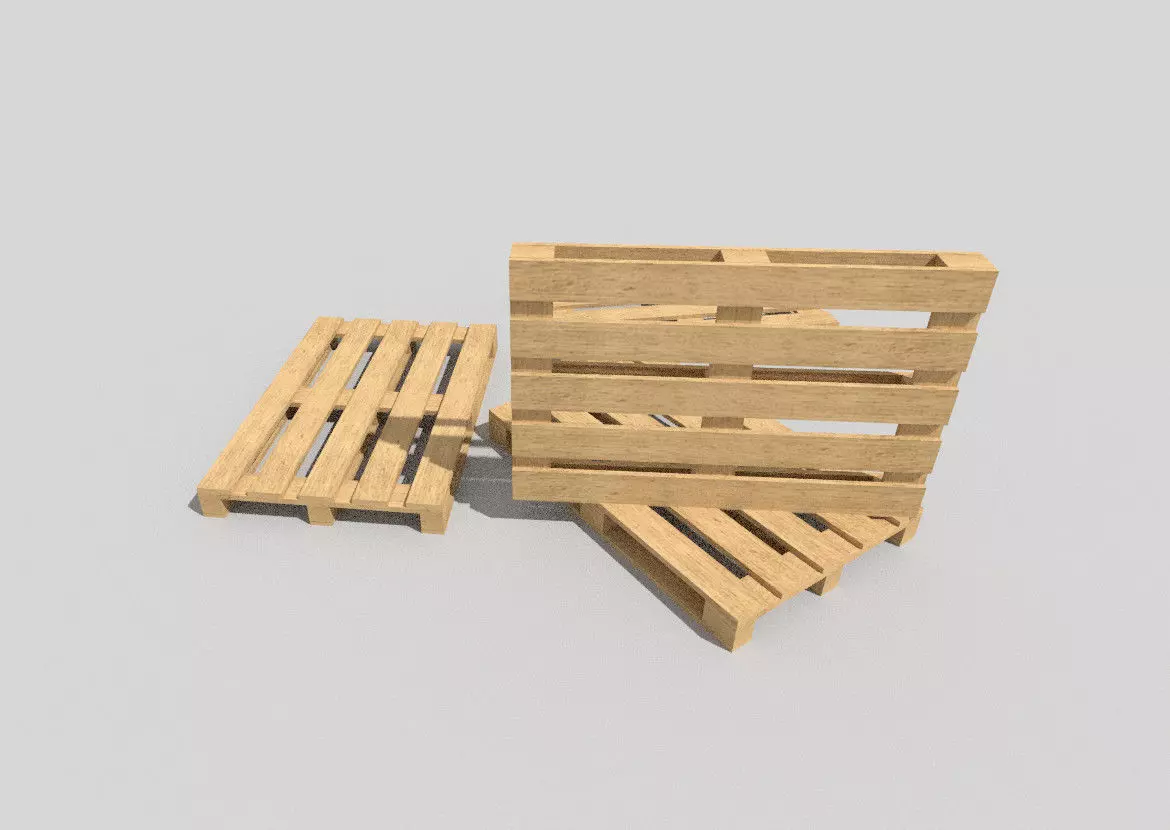 Wooden Pallet Low-poly 3D model_0
