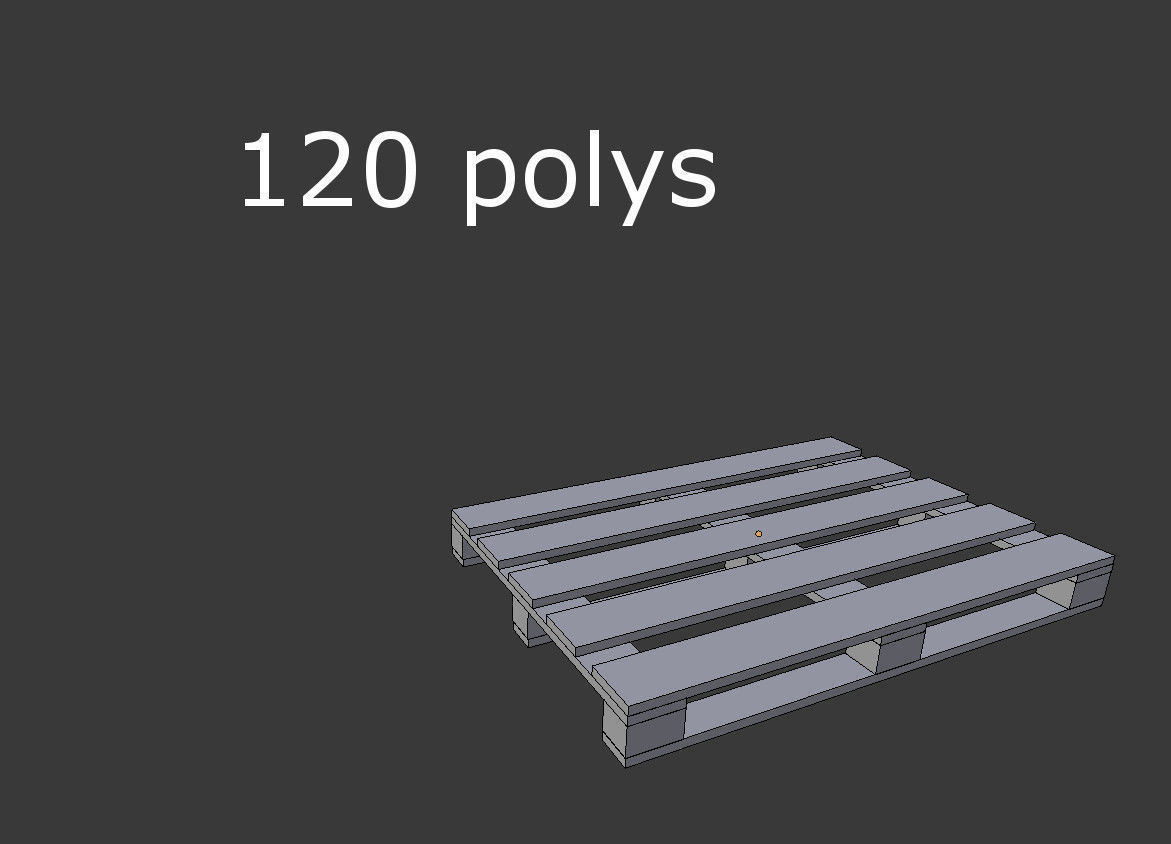 Wooden Pallet Low-poly 3D model_3
