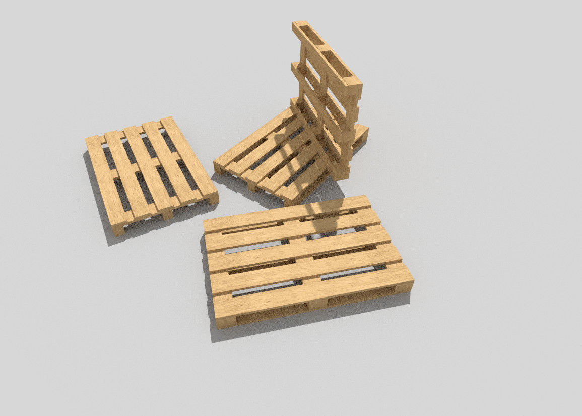Wooden Pallet Low-poly 3D model_4