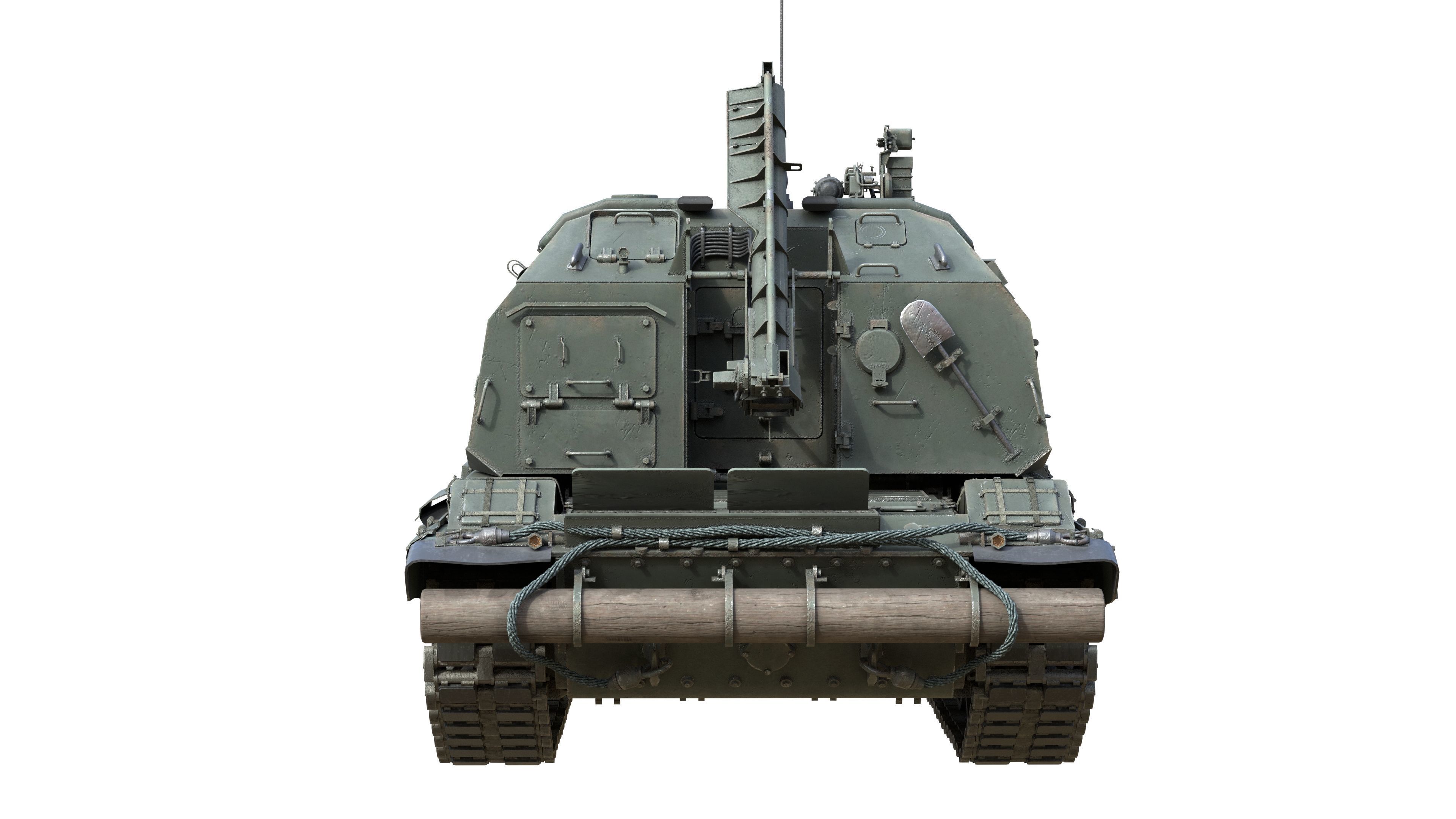 2S19 Msta-S tank Low-poly 3D model_7