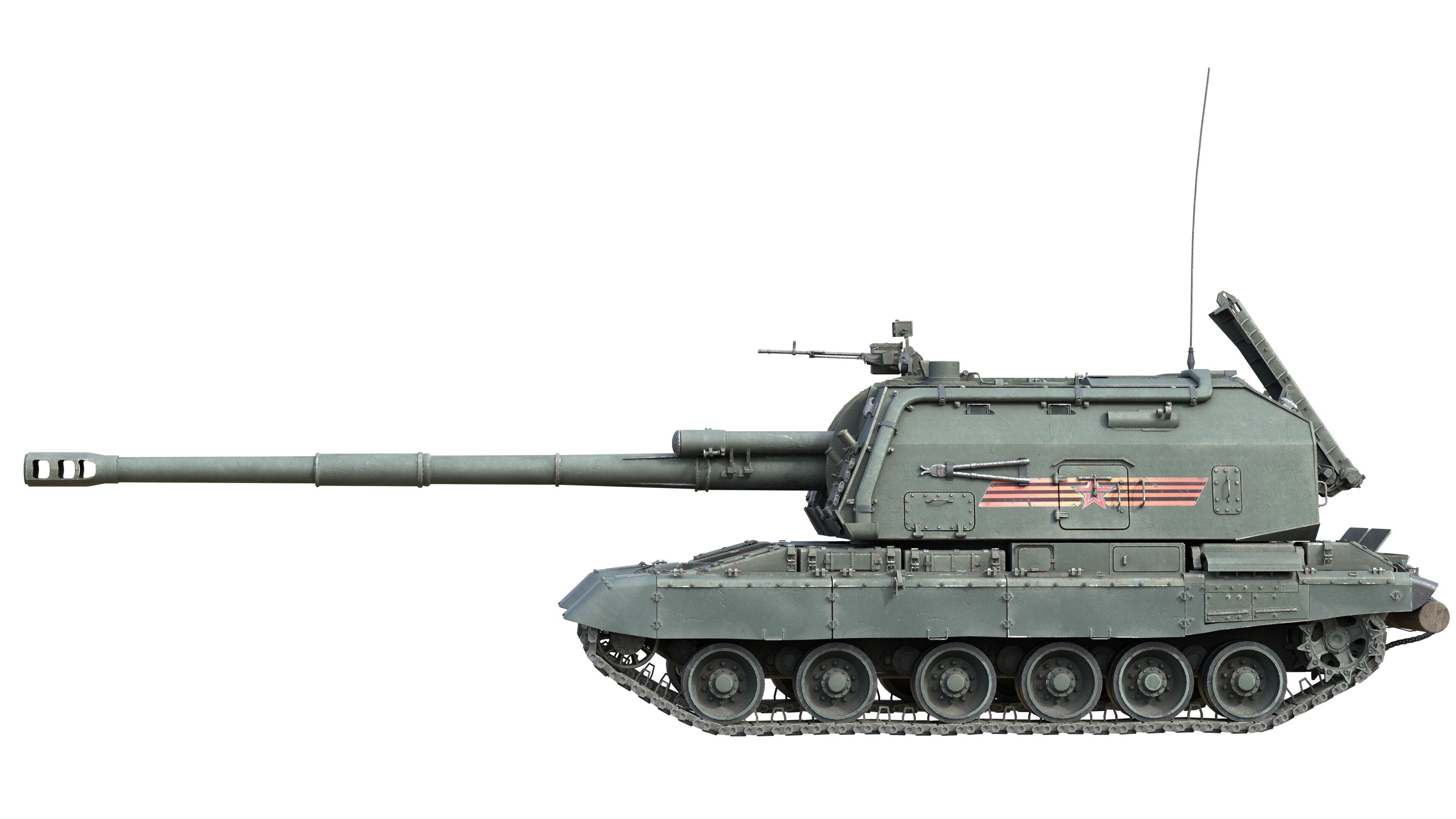 2S19 Msta-S tank Low-poly 3D model_4