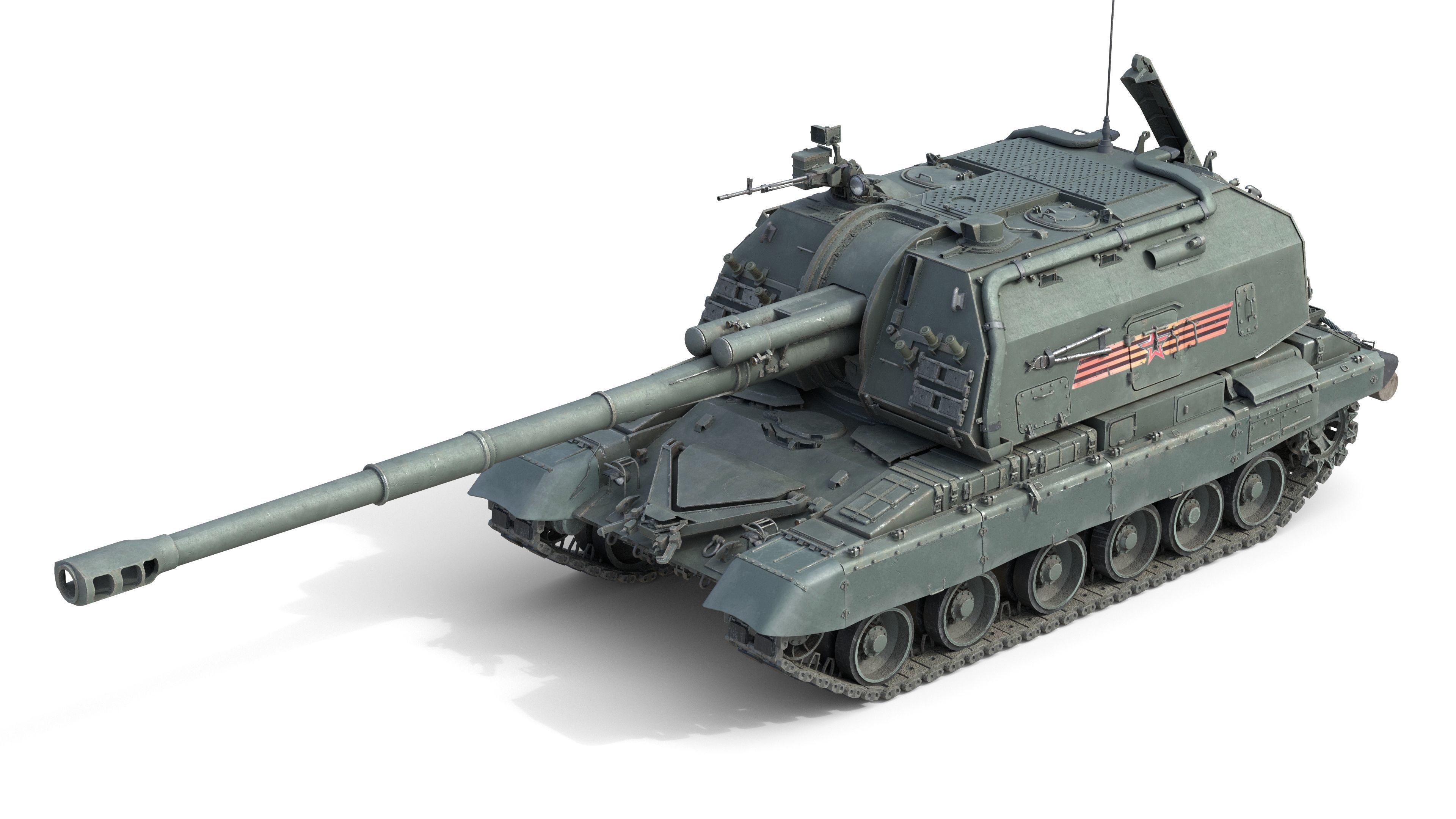 2S19 Msta-S tank Low-poly 3D model_1