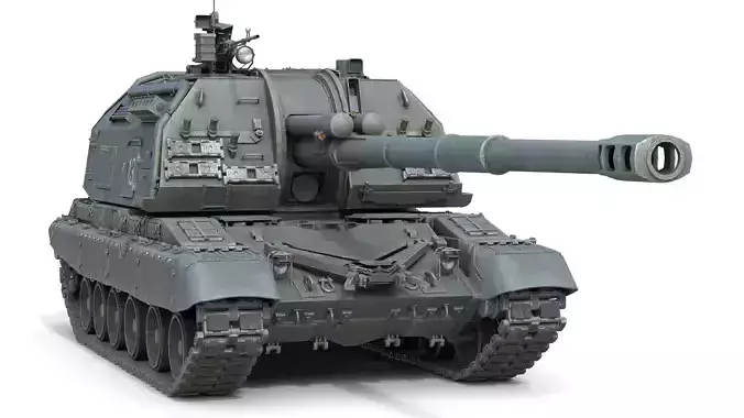 2S19 Msta-S tank Low-poly 3D model