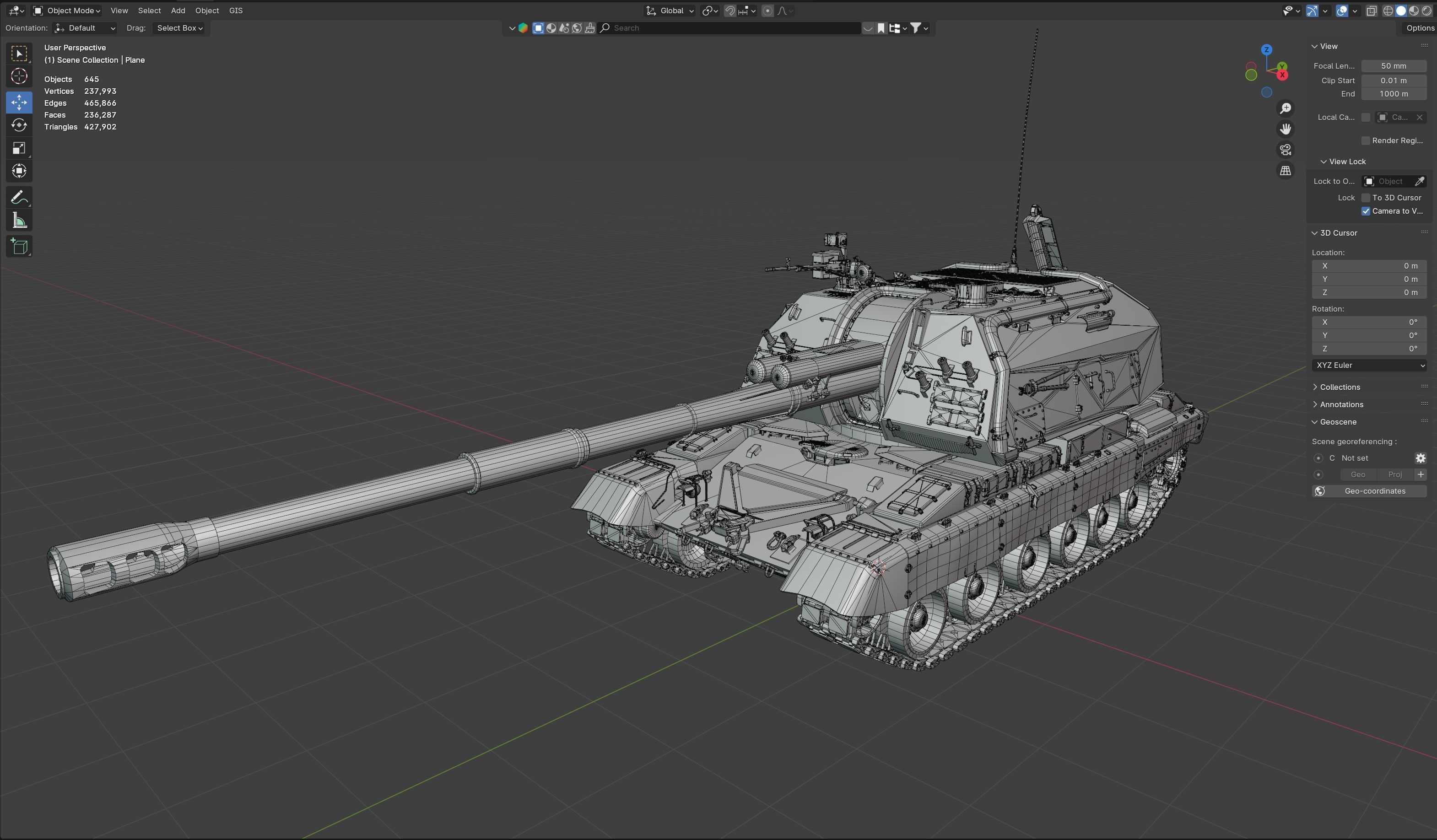 2S19 Msta-S tank Low-poly 3D model_9