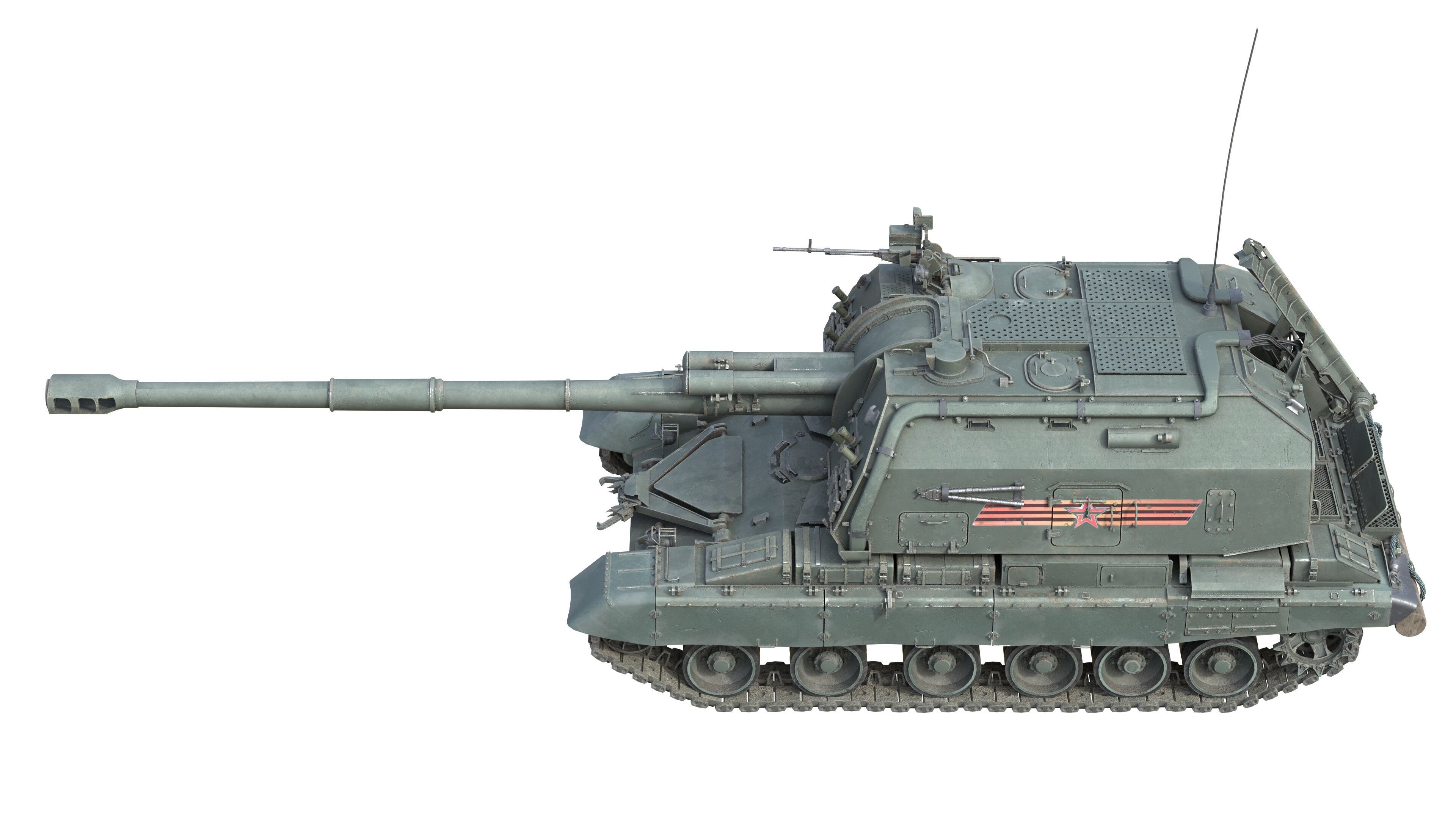 2S19 Msta-S tank Low-poly 3D model_5