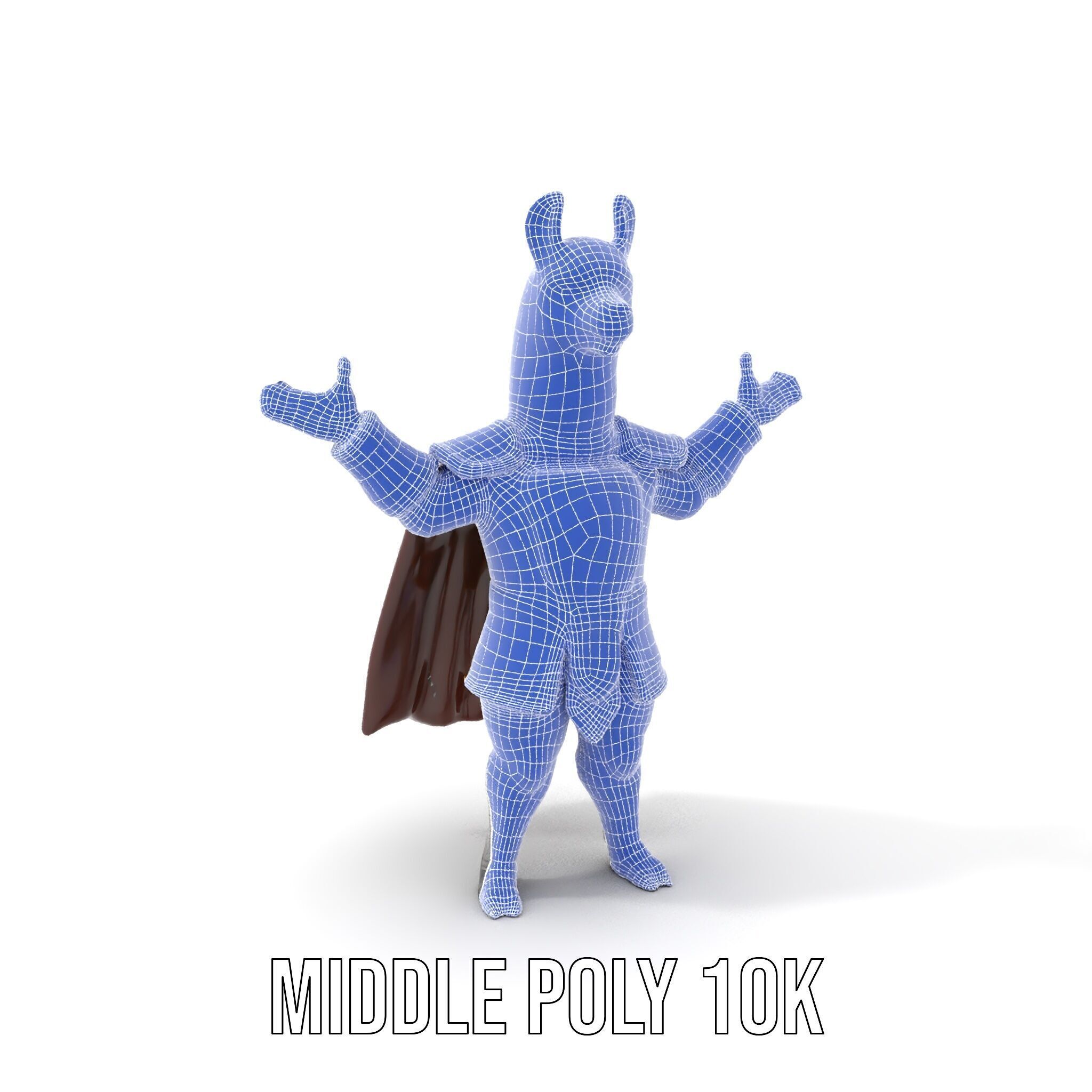 Knight Llama Character Rigged and Animated Armor Model Low-poly 3D model_29