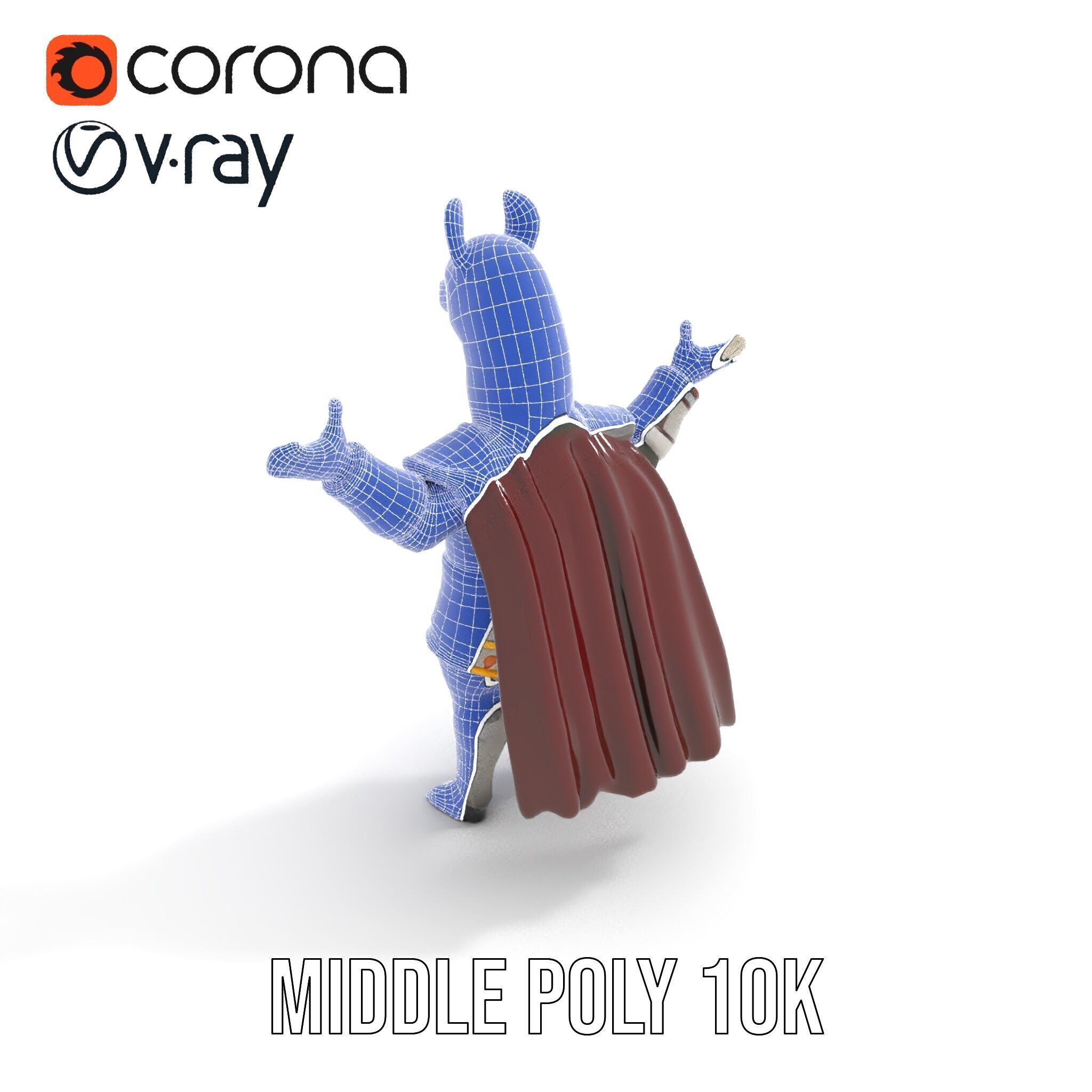 Knight Llama Character Rigged and Animated Armor Model Low-poly 3D model_32