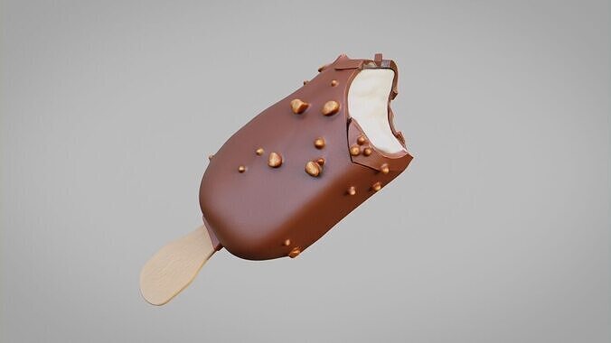 Ice Cream in chocolate Low-poly 3D model